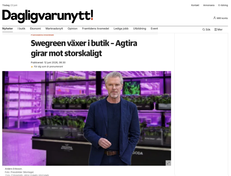 Dagligvarunytt swegreen vaxer i butik